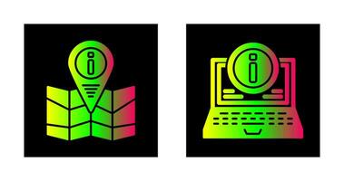 information point and laptop Icon vector