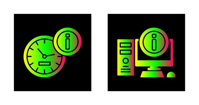 reloj y computadora icono vector