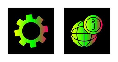 cogwheel and world Icon vector