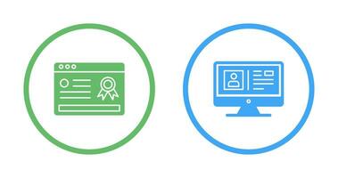Online Certificate and Profile Icon vector