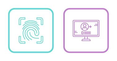 Log and Finger Print Icon vector