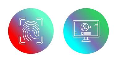 Log and Finger Print Icon vector