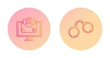 Mail and Handcuffs Icon vector