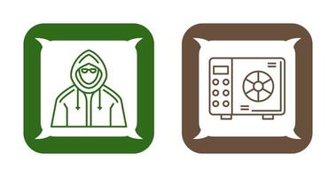 Safe Box and  Hacker Icon vector