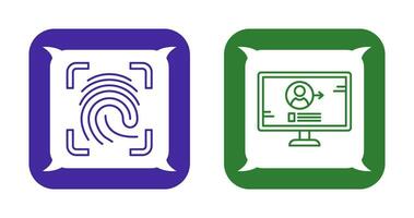 Log and Finger Print Icon vector
