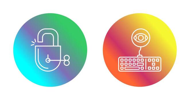 desbloquear y registrador de teclas icono vector