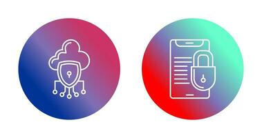 Data Protection and Smart Phone Icon vector