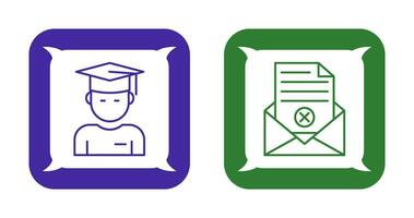 Graduate Student and Rejection Of A Letter Icon vector