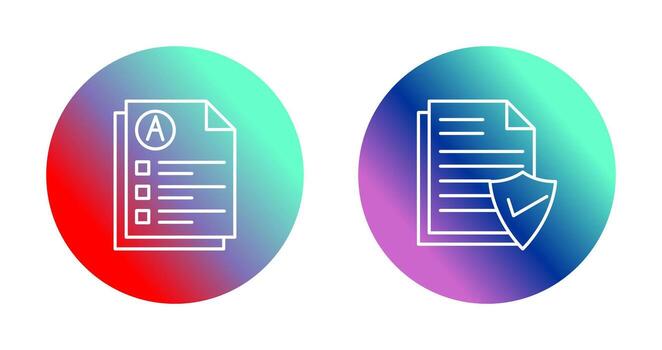 Exam and Valid Document Icon vector