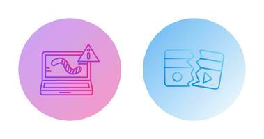 Worm and Broken Icon vector
