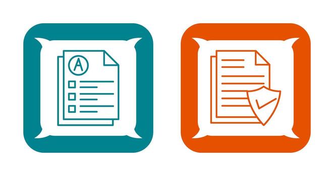 Exam and Valid Document Icon vector