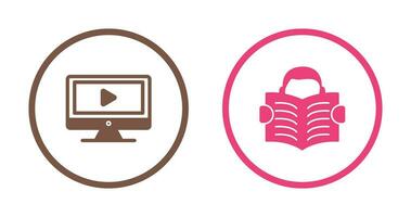 Video Lesson and Reading Icon vector