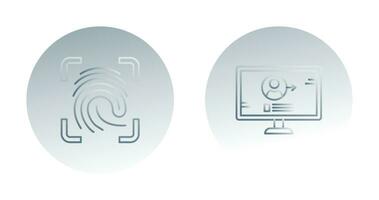Log and Finger Print Icon vector