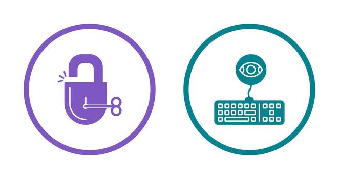 desbloquear y registrador de teclas icono vector