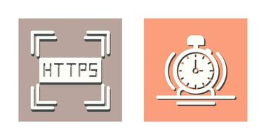 Https and Alarm Icon vector