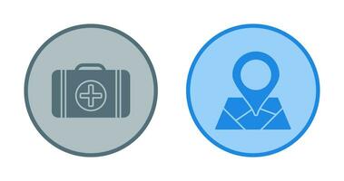 First Aid Kit and Map Icon vector