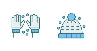 Winter Gloves and Winter Hat Icon vector