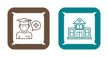 Medicine Faculty and Library Building Icon vector