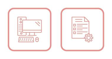 Computer and Test Icon vector