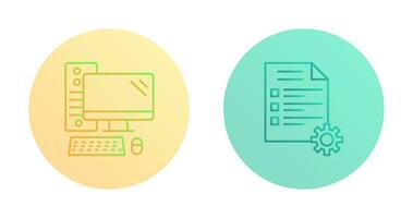 Computer and Test Icon vector