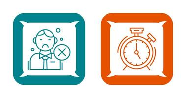 Rejected and Alarm Clock Icon vector