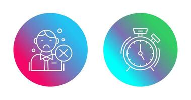 Rejected and Alarm Clock Icon vector