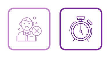 Rejected and Alarm Clock Icon vector