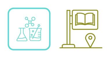 Sign Board and Chemistry Icon vector