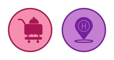 Room Service and Hotel Location Icon vector