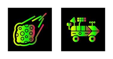 meteroite and moon rover Icon vector