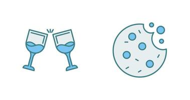 Wine and Cookie Icon vector