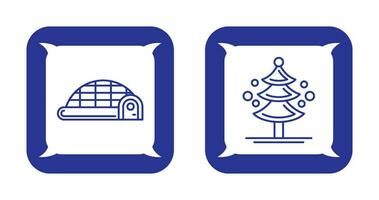 Igloo and Pine Tree Icon vector