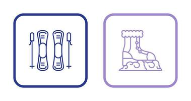 Skills and Snow Boots Icon vector