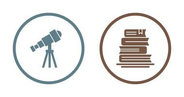 Telescope and BooksSnack and Money Icon vector