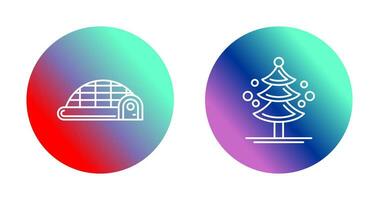 Igloo and Pine Tree Icon vector