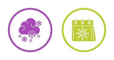 Snowy and Calender Icon vector