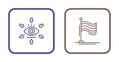 visualización y bandera icono vector