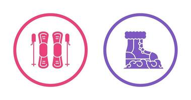 Skills and Snow Boots Icon vector