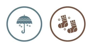 Umbrella and Winter Socks Icon vector