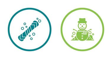 Snowboard and Snowman Icon vector