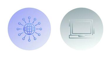 Networking and Laptop Icon vector