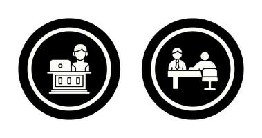 Employee and Evaluating work Icon vector