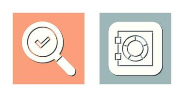 Magnifying Glass and Safe Box Icon vector