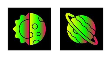 day and night and planet Icon vector