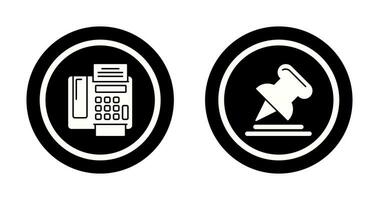 Fax Machine and Pin Icon vector