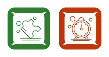 Puzzle and Stop Watch Icon vector