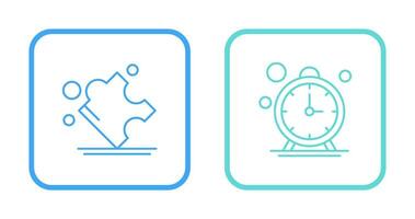 Puzzle and Stop Watch Icon vector
