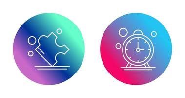 Puzzle and Stop Watch Icon vector