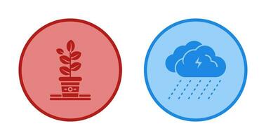 Planting and Rainy Day Icon vector