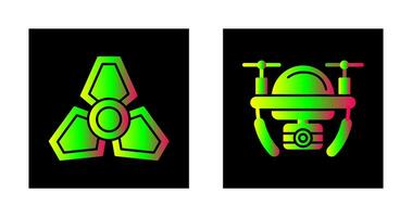 lander and camera drone Icon vector